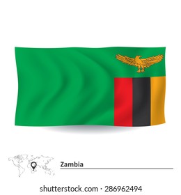 Flag of Zambia - vector illustration