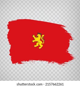 Flag of Zaragoza brush strokes. Flag Zaragoza is capital of Aragon on transparent background for your web site design, app, UI.  Spain. EPS10