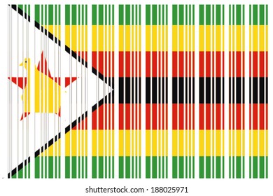 The Flag of Zimbabwe in a Barcode Format