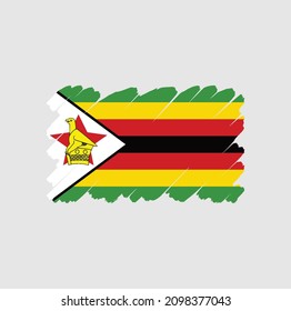 Flag of Zimbabwe, brush stroke background