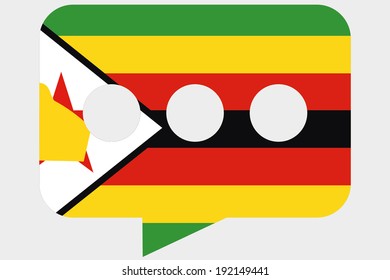 The flag of Zimbabwe in a messaging bubble