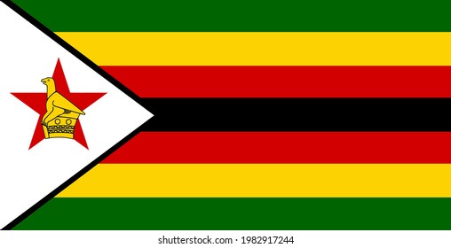 Flag of Zimbabwe. National symbol in vector.