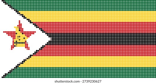 Flag of Zimbabwe pixel art of dots
