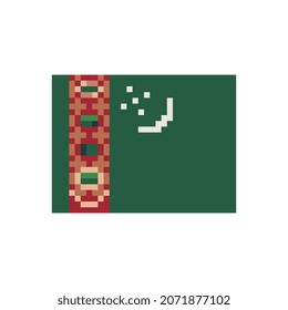 Flag Zimbabwe. Pixel art. Stickers design. Isolated vector illustration. 