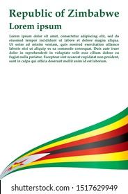 Flag of Zimbabwe, Republic of Zimbabwe. Template for award design, an official document with the flag of Zimbabwe. Bright, colorful vector illustration for graphic and web design.