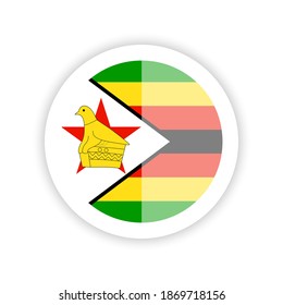 Flag of Zimbabwe. Round icon.