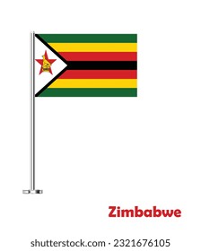 Flag of Zimbabwe , Table Flag of Zimbabwe , Vector Illustration.