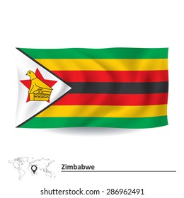 Flagge Simbabwes - Vektorgrafik