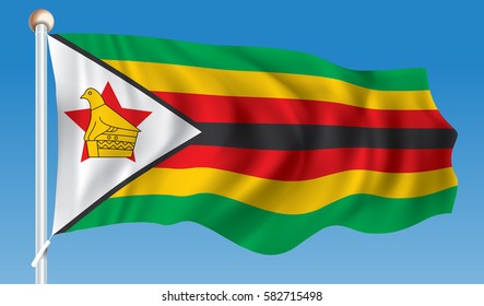 Flag of Zimbabwe - vector illustration