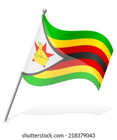 flag of Zimbabwe vector illustration isolated on white background