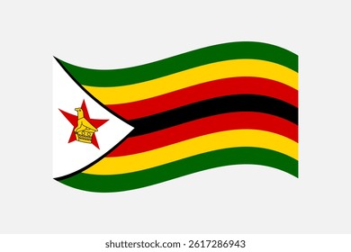 Flag of Zimbabwe. Zimbabwe wavy flag digital vector illustration. Fluttering flag.