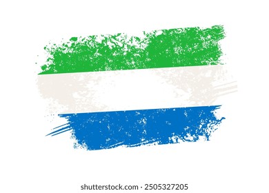 Flaga Sierra Leone z efektem grunge - ilustracja wektorowa