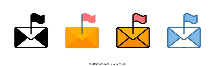 Flagged Emails Icon Element For Design