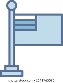 Flagged Filled Blue Tone Icon
