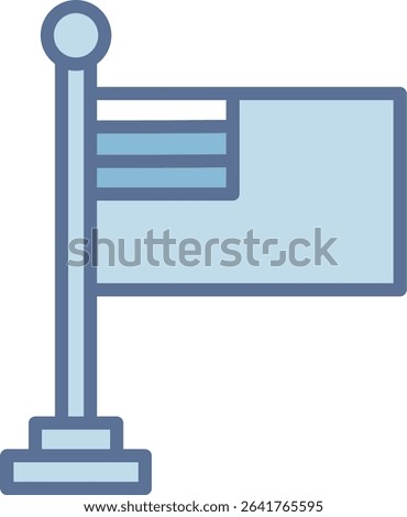 Flagged Filled Blue Tone Icon