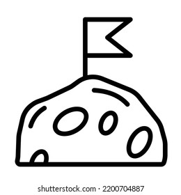 planeta marcado Icono del vector de línea negrita que puede modificar o editar fácilmente

