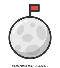 Flagged Planet  Vector Icon