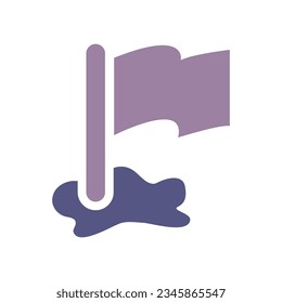 Flagged Services Flat Colorful Icon Isolate On White Background Vector Illustration | Seo Icons