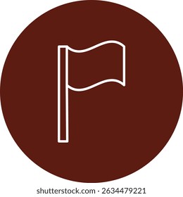 Flagged Vector Line Circle Icon Design