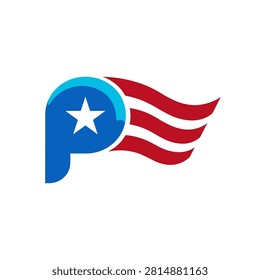 Flag-inspired letter P icon suitable for political or national branding.