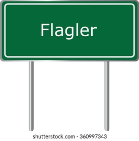 Flagler , Colorado , road sign green vector illustration, road table, USA city