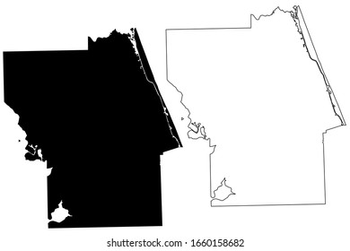 Flagler County, Florida (U.S. county, United States of America,USA, U.S., US) map vector illustration, scribble sketch Flagler map