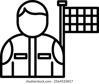 Flagman Icon Symbol Art Sign