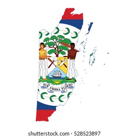 Flag-map of Belize