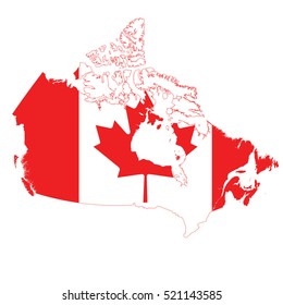 Flag-map of Canada