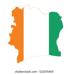 Flag-map of Cote dIvoire
