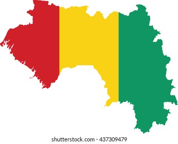 Flag-map of Guinea
