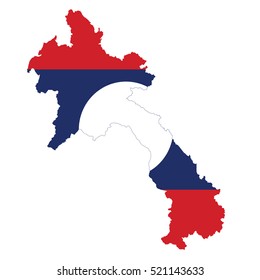 Flag-map of Laos.