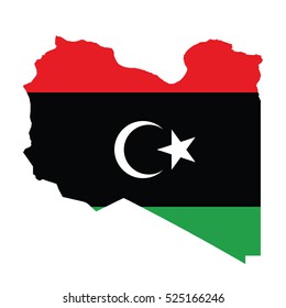 Flag-map of Libya