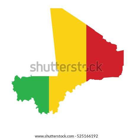 Flag-map of Mali