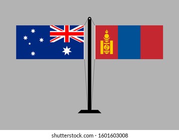 flagpole australia and mongolia. vector