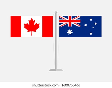 flagpole canada and australia. vector