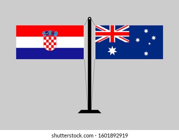 flagpole croatia and australia. vector