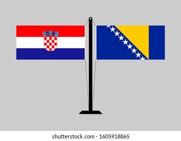 flagpole croatia and bosnia. vector