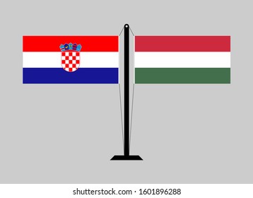 flagpole croatia and hungary. vector