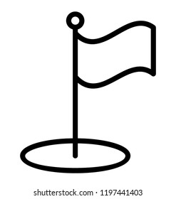 Flagpole with the fluttering flag is denoting milestone and destination 