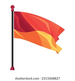 Flagpole flying striped flag symbolizes patriotism icon isolated