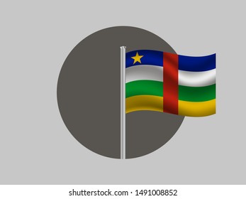 Flagpole inside circle with National flag of Central African Republic. original colors and proportion. Simply vector illustration eps10, from countries flag set.