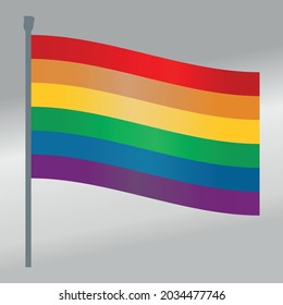 Flagpole LGBTQ Rights Pride Rainbow Symbol Gradient Color