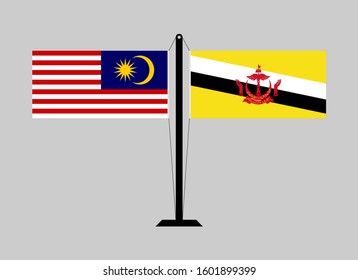 flagpole malaysia and brunei. vector