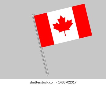 Flagpole of National flag of Canada. original colors and proportion. Simply vector illustration, from countries flag set.