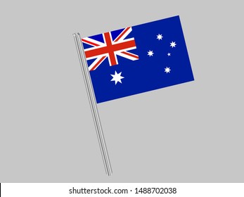 Flagpole of National flag of Commonwealth of Australia. original colors and proportion. Simply vector illustration, from countries flag set.