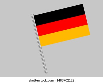 Flagpole of National flag of Federal Republic of Germany. original colors and proportion. Simply vector illustration, from countries flag set.