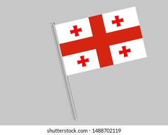 Flagpole of National flag of Georgia. original colors and proportion. Simply vector illustration, from countries flag set.