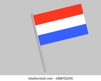 Flagpole of National flag of Grand Duchy of Luxembourg . original colors and proportion. Simply vector illustration, from countries flag set.