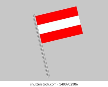 Flagpole of National flag of Republic of Austria. original colors and proportion. Simply vector illustration, from countries flag set.